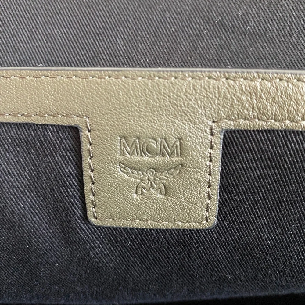 MCM military green Backpack Mixed Leather
